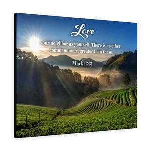 Scripture Sign Love Your Neighbor Mark 12:31 Christian Home Decor Bible Art Unf